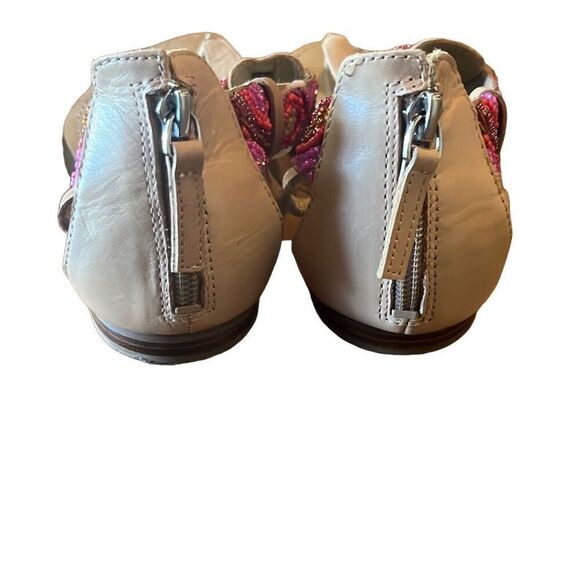 Guess 7 Pink Tan Beaded Embellished T-Strap Flip Flop Sandals Boho Festival - Picture 4 of 8